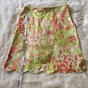 Scalloped hem floral skirt